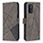 Leather Case Stands Flip Cover Holder B08F for Oppo A74 5G Gray