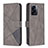 Leather Case Stands Flip Cover Holder B08F for Oppo A77 5G Gray
