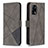 Leather Case Stands Flip Cover Holder B08F for Oppo A95 4G Gray