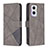 Leather Case Stands Flip Cover Holder B08F for Oppo A96 5G Gray