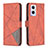 Leather Case Stands Flip Cover Holder B08F for Oppo A96 5G Orange