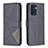 Leather Case Stands Flip Cover Holder B08F for Oppo Find X5 Lite 5G Black