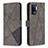 Leather Case Stands Flip Cover Holder B08F for Oppo Reno5 F Gray