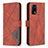 Leather Case Stands Flip Cover Holder B08F for Oppo Reno6 Lite Orange