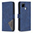 Leather Case Stands Flip Cover Holder B08F for Realme 7i RMX2193 Blue