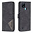 Leather Case Stands Flip Cover Holder B08F for Realme C21 Black