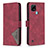 Leather Case Stands Flip Cover Holder B08F for Realme C21 Red