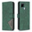 Leather Case Stands Flip Cover Holder B08F for Realme C25 Green