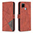 Leather Case Stands Flip Cover Holder B08F for Realme C25 Orange