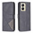 Leather Case Stands Flip Cover Holder B08F for Realme C33 (2023) Black