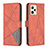 Leather Case Stands Flip Cover Holder B08F for Realme C35 Orange