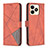 Leather Case Stands Flip Cover Holder B08F for Realme C51 Orange