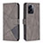 Leather Case Stands Flip Cover Holder B08F for Realme Narzo 50 5G Gray