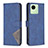 Leather Case Stands Flip Cover Holder B08F for Realme Narzo 50i Prime Blue