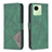 Leather Case Stands Flip Cover Holder B08F for Realme Narzo 50i Prime Green