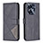 Leather Case Stands Flip Cover Holder B08F for Realme Narzo N55 Black