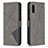 Leather Case Stands Flip Cover Holder B08F for Samsung Galaxy A02 Gray