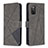 Leather Case Stands Flip Cover Holder B08F for Samsung Galaxy A03s Gray