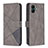 Leather Case Stands Flip Cover Holder B08F for Samsung Galaxy A04 4G Gray