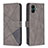 Leather Case Stands Flip Cover Holder B08F for Samsung Galaxy A04E Gray