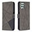 Leather Case Stands Flip Cover Holder B08F for Samsung Galaxy A22 4G Gray