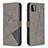 Leather Case Stands Flip Cover Holder B08F for Samsung Galaxy A22 5G Gray