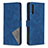 Leather Case Stands Flip Cover Holder B08F for Samsung Galaxy A50 Blue