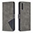 Leather Case Stands Flip Cover Holder B08F for Samsung Galaxy A50 Gray