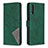 Leather Case Stands Flip Cover Holder B08F for Samsung Galaxy A50 Green