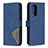 Leather Case Stands Flip Cover Holder B08F for Samsung Galaxy A52 4G Blue