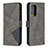 Leather Case Stands Flip Cover Holder B08F for Samsung Galaxy A52 4G Gray