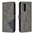 Leather Case Stands Flip Cover Holder B08F for Samsung Galaxy A52 5G Gray