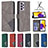 Leather Case Stands Flip Cover Holder B08F for Samsung Galaxy A73 5G