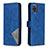 Leather Case Stands Flip Cover Holder B08F for Samsung Galaxy A81 Blue