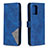 Leather Case Stands Flip Cover Holder B08F for Samsung Galaxy A91 Blue