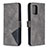 Leather Case Stands Flip Cover Holder B08F for Samsung Galaxy A91 Gray