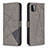 Leather Case Stands Flip Cover Holder B08F for Samsung Galaxy F42 5G Gray