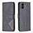 Leather Case Stands Flip Cover Holder B08F for Samsung Galaxy M04 Black