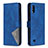 Leather Case Stands Flip Cover Holder B08F for Samsung Galaxy M10 Blue