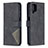 Leather Case Stands Flip Cover Holder B08F for Samsung Galaxy M12 Black