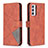 Leather Case Stands Flip Cover Holder B08F for Samsung Galaxy M14 5G Orange