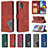 Leather Case Stands Flip Cover Holder B08F for Samsung Galaxy M40S