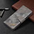 Leather Case Stands Flip Cover Holder B08F for Samsung Galaxy S21 FE 5G Gray