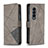 Leather Case Stands Flip Cover Holder B08F for Samsung Galaxy Z Fold3 5G Gray