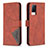 Leather Case Stands Flip Cover Holder B08F for Vivo V21 5G Orange