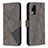 Leather Case Stands Flip Cover Holder B08F for Vivo V21e 4G Gray