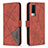 Leather Case Stands Flip Cover Holder B08F for Vivo V21e 5G Orange