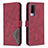 Leather Case Stands Flip Cover Holder B08F for Vivo V21e 5G Red