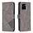 Leather Case Stands Flip Cover Holder B08F for Vivo Y01 Gray