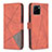 Leather Case Stands Flip Cover Holder B08F for Vivo Y01 Orange